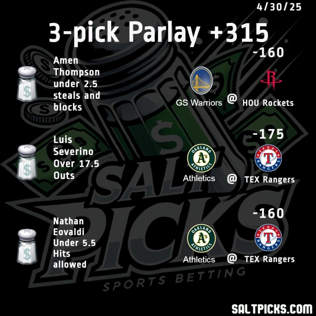 MLB/NBA Play 4/30/25